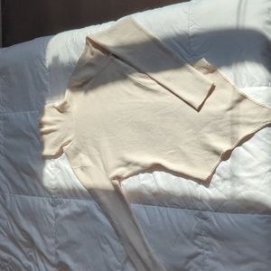 Abercrombie & Fitch Ivory Turtleneck Ribbed Bodysuit
